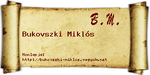 Bukovszki Miklós névjegykártya