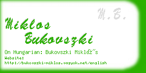 miklos bukovszki business card